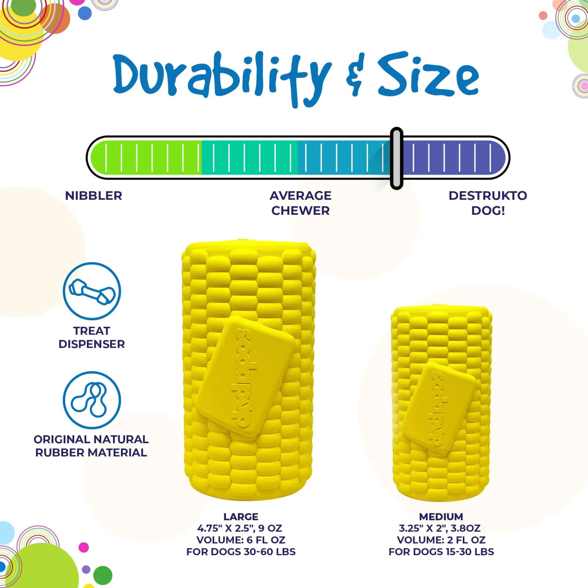 Corn on the Cob Dog Chew Toy & Treat Dispenser | SodaPup