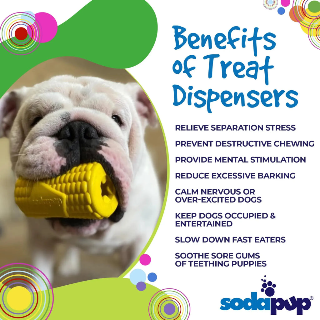 Corn on the Cob eDispenser Dog Chew Toy & Treat Dispenser | SodaPup
