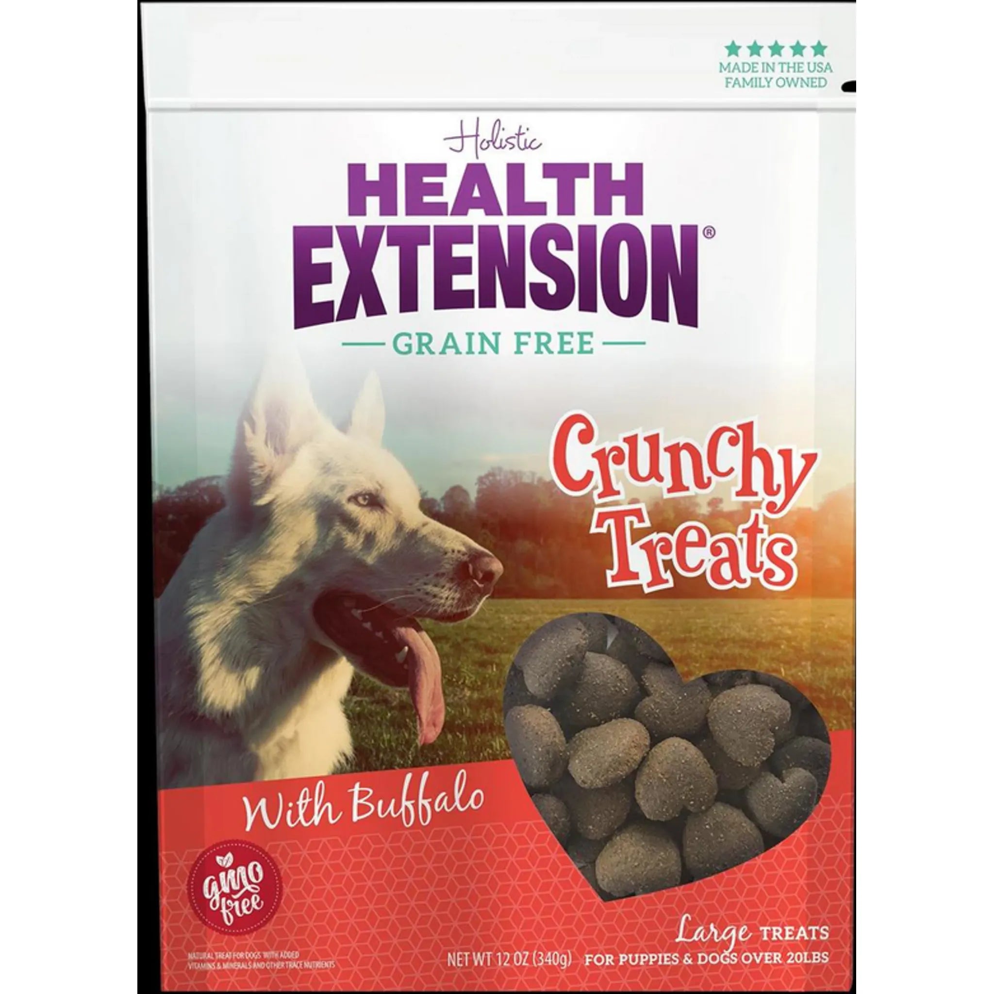 Buffalo Heart Treats | Crunchy Natural Dog Treats | Health Extension