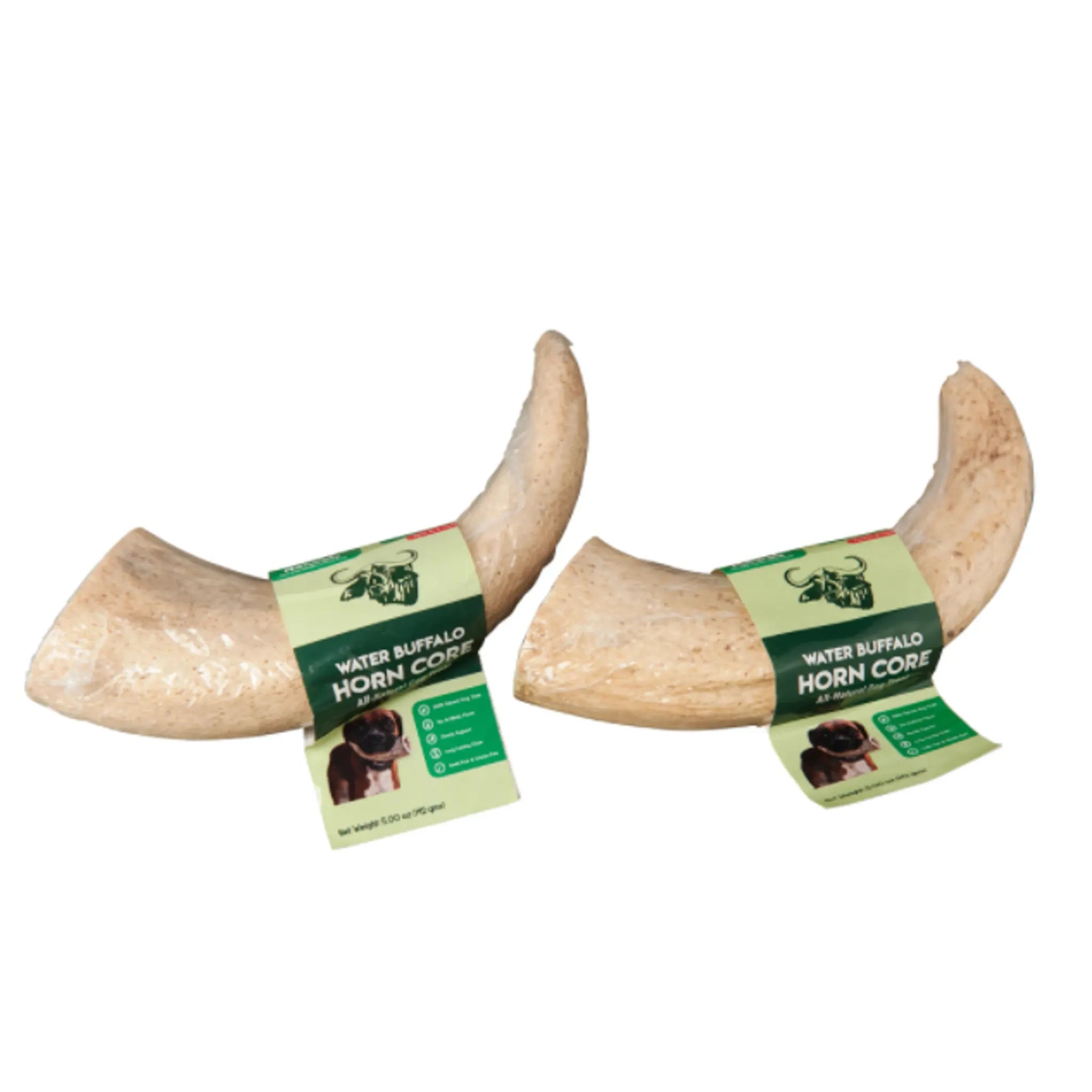 Water Buffalo Horn Core – 100% Natural Inner Horn Chews (2 Count, 10 oz) | Rozie’s Pet Supply