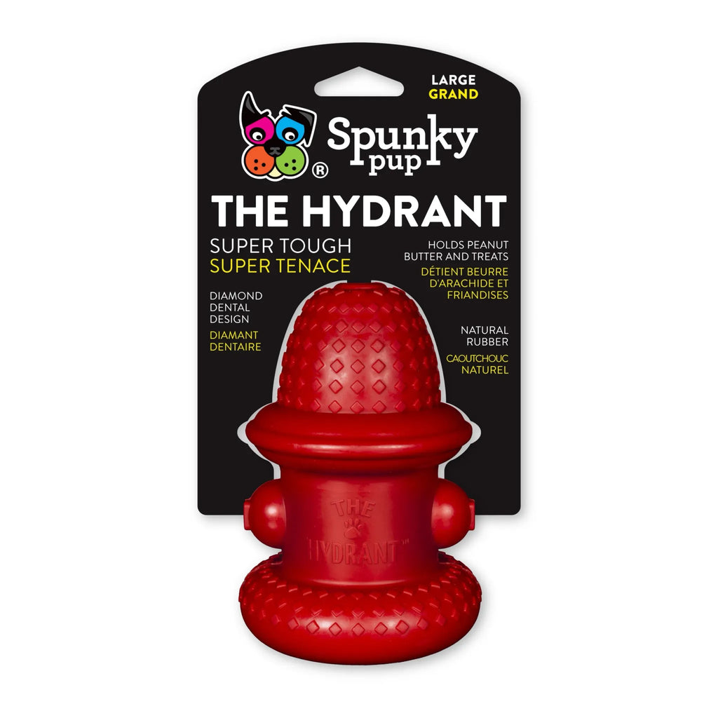 Rubber Hydrant Dog Chew Toy & Treat Dispenser | Spunky Pup