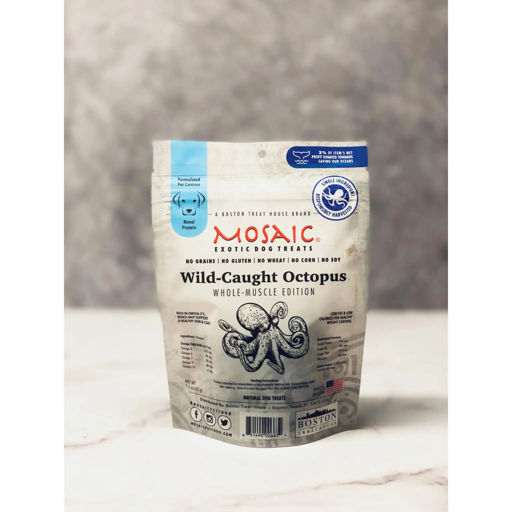 Wild‑Caught Octopus Whole‑Muscle Jerky | Single‑Ingredient Dog Treat | Mosaic